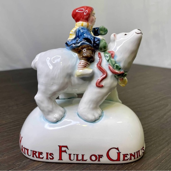 ME Ink Vintage 1995 Engelbreit Polar Bear Child Nature Genius Figurine Charpente - Picture 3 of 9